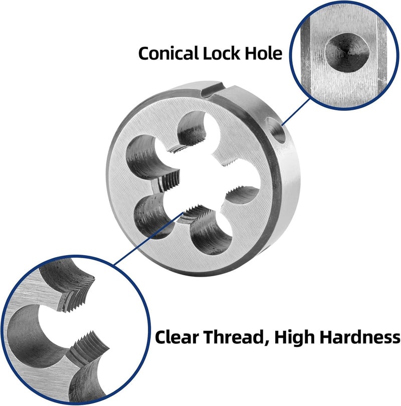 Burkit M14 X 1.25 Tap and Die Set, M14 x 1.25 Machine Thread Tap and Round Die Right Hand - Image 5